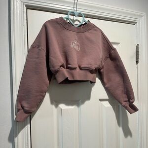 Girls Mauve Cropped Sweatshirt